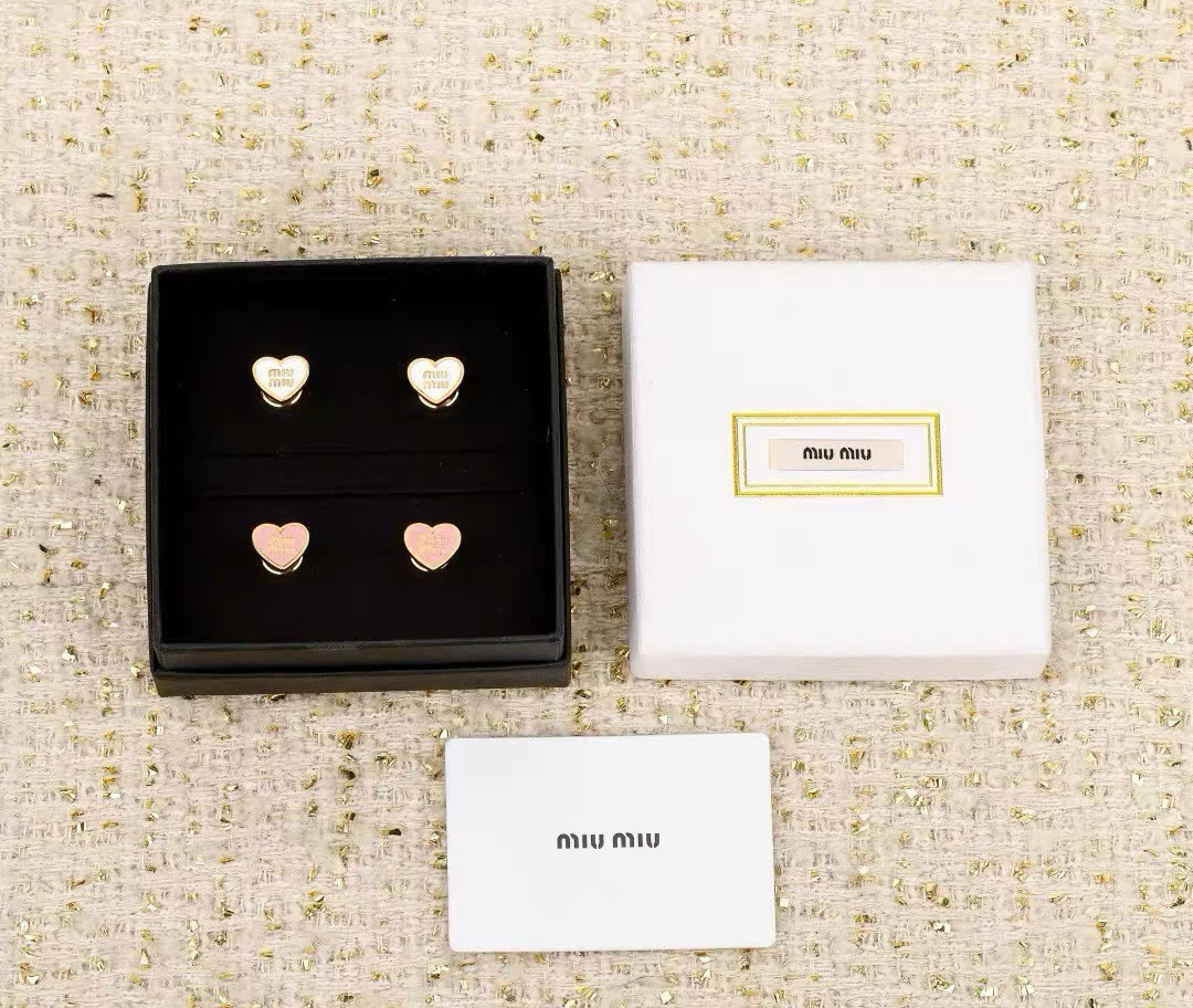 Miu Miu Heart Stud Earrings